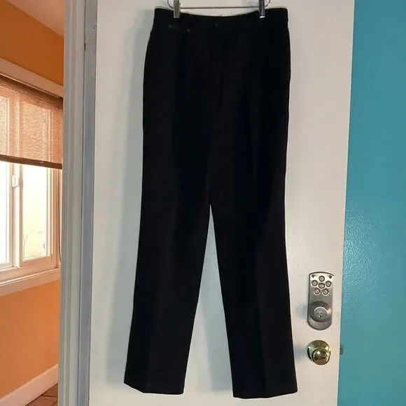 St. John Sport Women Size 10 Black Straight Leg Equestrian Patch Flat Front Pant - Picture 12 of 14